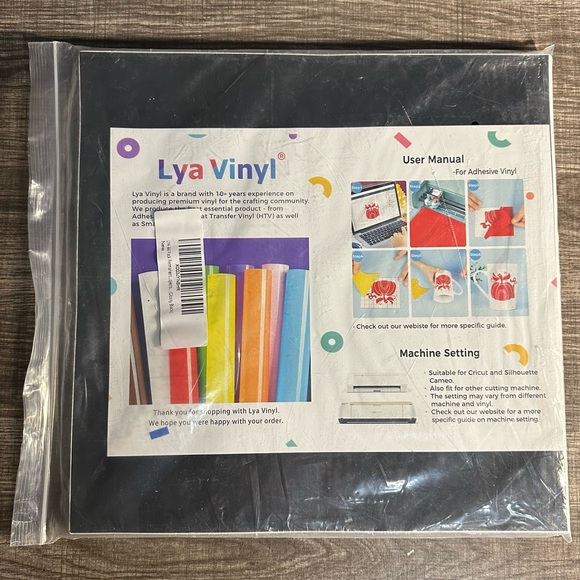 Other - Lya Vinyl Permanent Adhesive Vinyl Craft Sheets 44 Pack 12" x 12" Glossy Black